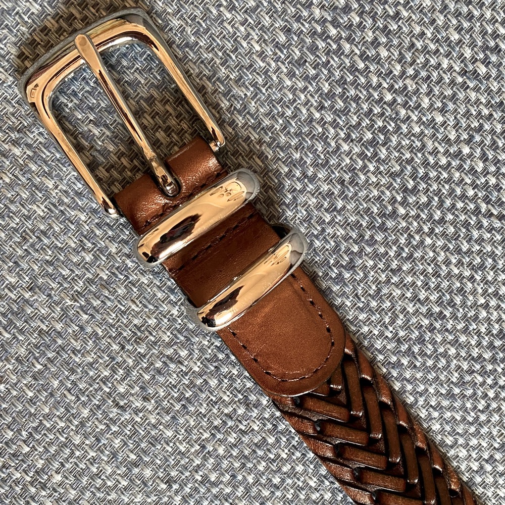 Perry Ellis Portfolio Mens Belt Genuine Cowhide  Brown Size 38/95 very gd cond.